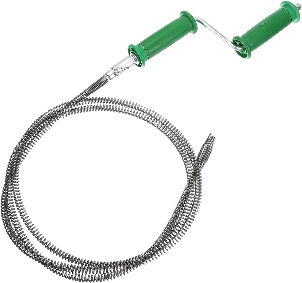 uxcell 1 Pcs Drain Clog Remover 78.7 inch 2 M, Drain Augers Hair Remover Spring Cable with Rotate Handle, Plumbing Snake for Kitchen Sink, Bathtub Drain Toilet