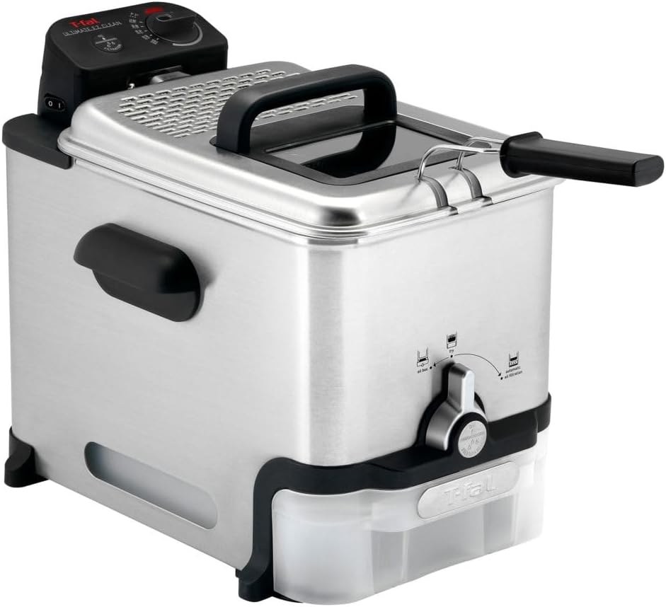 Deep Fryer with Automatic Oil Filter (FR800051) - Stainless Steel, 3.5 L