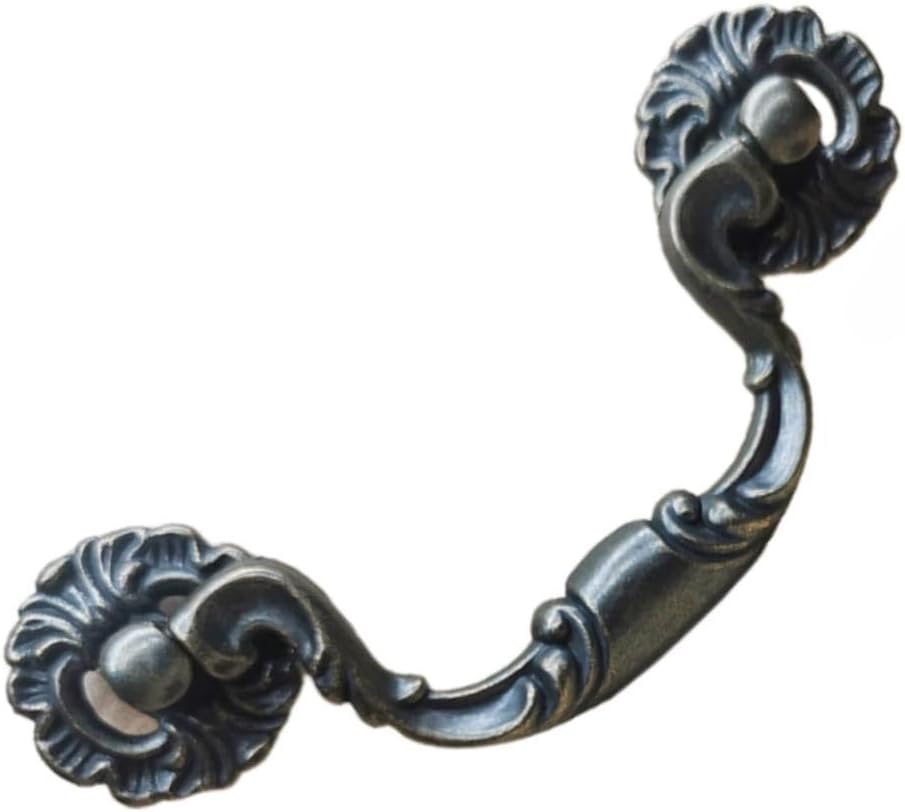 Antique Black Cabinet Drawer Pulls 3.75 Inch Hole Pitch Pulls American Antique Hanging Pulls, Zinc Alloy Cabinet Hardware for Kitchen and Bathroom Cabinets, Integral Drawer Pulls (1)