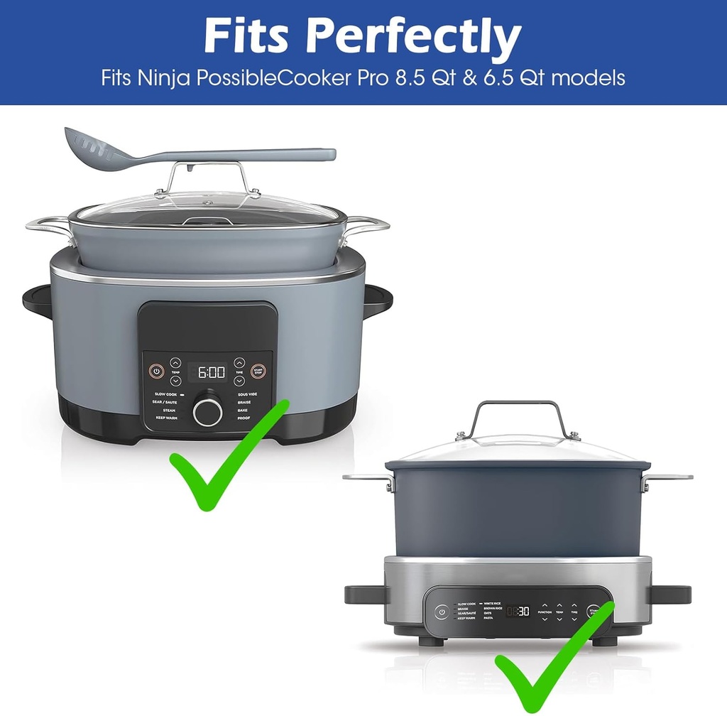 For Ninja Crockpot Slow Cooker Silicone Lid Handle Cover, for Ninja Foodi Possiblecooker Pro Silicone Lid Handle Cover, Sleeve, Holder, Glove,Grip,Kitchen Accessories,Heat-Resistant,No More Hand Burns