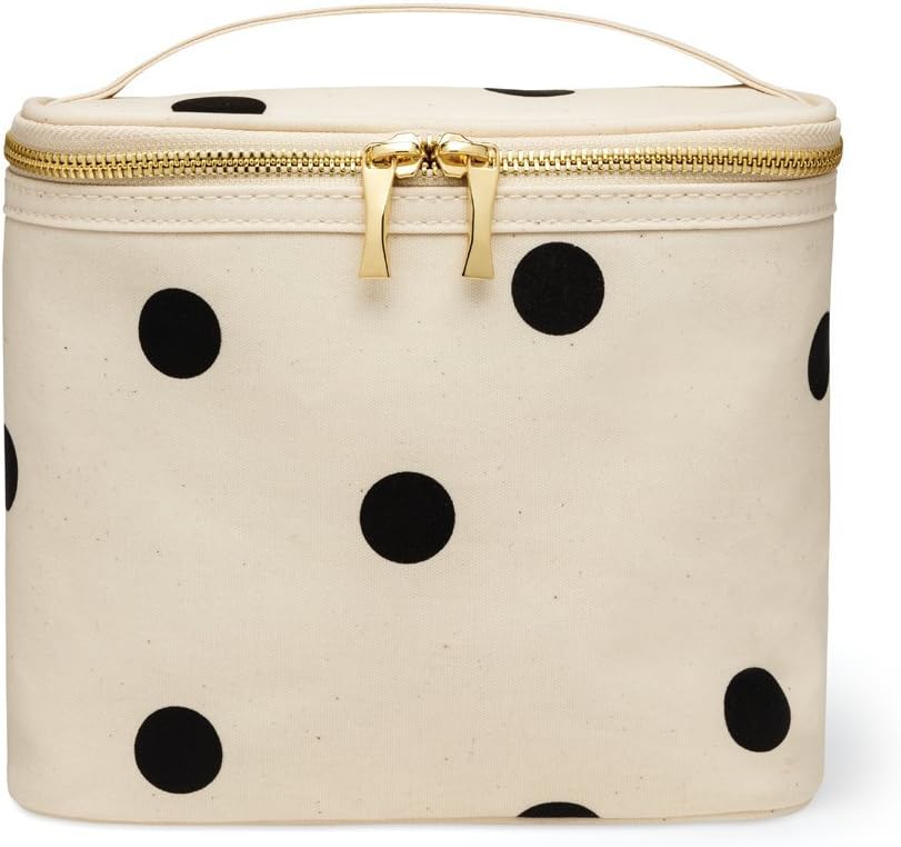 Kate Spade New York Insulated Soft Cooler Lunch Tote with Double Zipper Close and Carrying Handle, Big Deco Dot