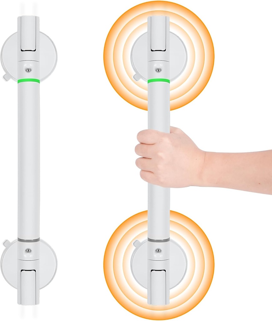 Shower Handle 18 Inch Grab Bars for Bathtubs and Showers Suction Bar Handles - Thickened Suction Cup Heavy Duty Safety Bathroom Rails Aid for Seniors, Elderly, Handicap - Wall & Toilet Support (2pack)