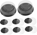 Zerodeko 20pcs Round Cake Containers with Lids Sturdy Plastic Cake Boxes for Cupcakes and Desserts Reusable Transparent Bakery Packaging for Home and Shop Use