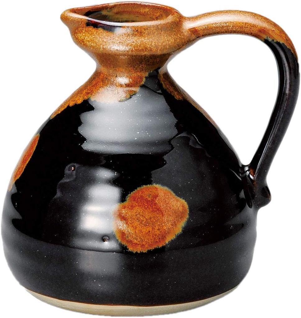 Mino Ware 36410314 Tokuri Commercial Use, Made in Japan, 4.1 x 4.7 inches (10.5 x 12 cm), 19.7 fl oz (550 cc), Japanese Sake Bottle with Tenmoku