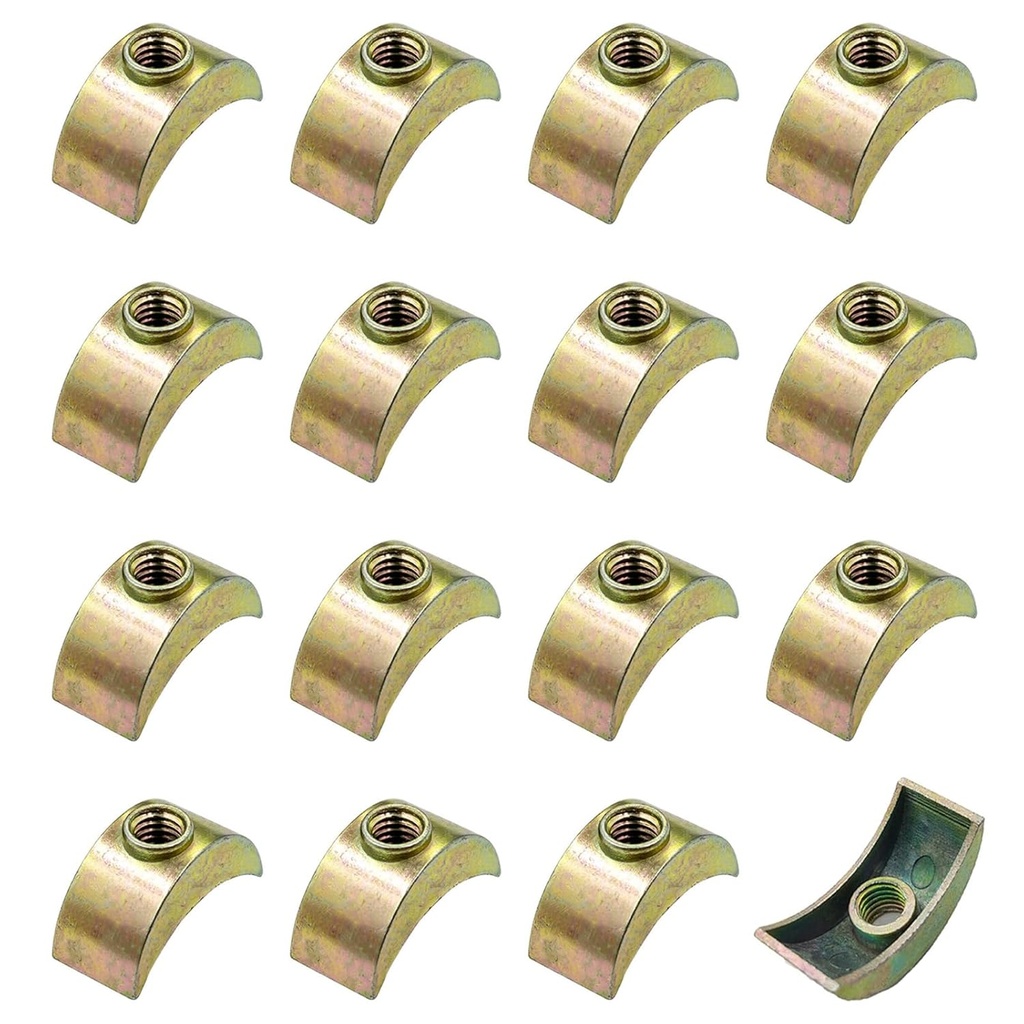 16 PCS Half Moon Nuts Spacer Bronze Nuts Spacer,Nut Connector,Frame Spacers,M6 Half Moon Nuts Washer Spacer Furniture Hardware Accessories for Furniture Wardrobe Bed Frame Connect