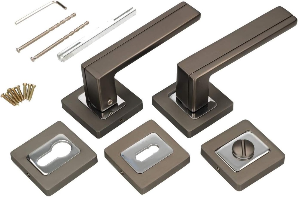 KOTARBAU Door Handle with Shield with BB Rosette Door Handle Door Fitting Door Handle Set Door Handle Door Fitting Indoor Outdoor