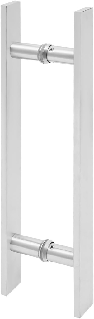 Eapmic 17.52" Push Pull Door Handle,Double Sided Bar Handles,Stainless Steel Barn Door Handle,Shower Door Pull Handles for Sliding Glass Entry Commercial Residential Door (Silver,2, 17.52in)