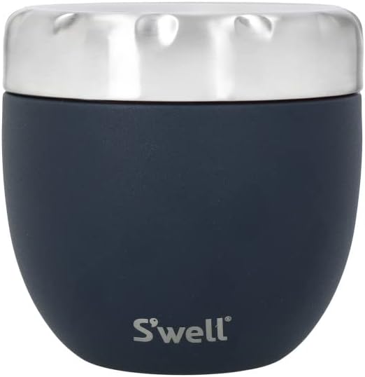 S'well Stainless Steel Food Bowls - 21.5oz - Azurite Eats - Triple-Layered Vacuum-Insulated Containers Keeps Food Cold for 11 Hours and Hot for 7 - Condensation-Free, Leak-Free and Dishwasher-Safe