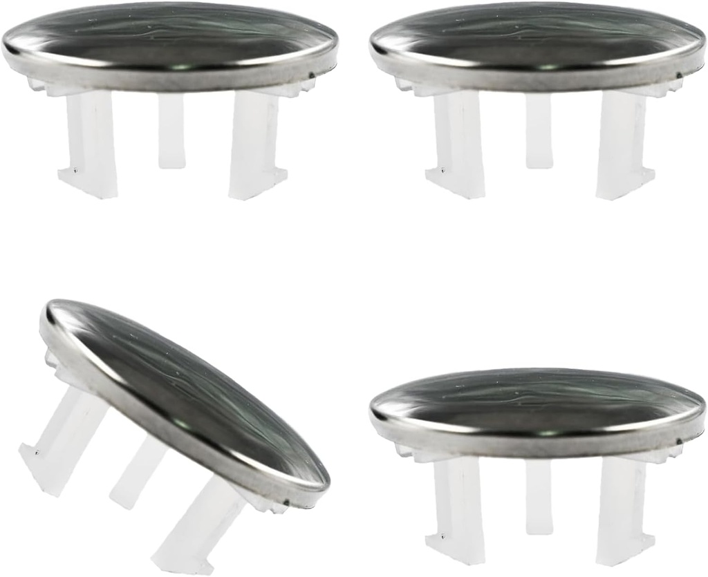 4 Pack Stainless Steels Sink Trim Overflow Covers,Single Layer Bathroom Basin Overflow Cover Hole Insert Cap,Basin Over Flow Ring Round Hole Caps Insert Spares for Kitchen Bathroom
