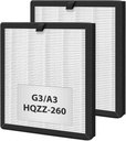 2 Pack G3 A3 Replacement Filter for AMEIFU G3 Sferf-30(FXAP2W) Air Cleaner Puri-Fier. Compatible with VEWIOR A3 A3N Filter. for Tailulu HQZZ-260. 3 Stages True HEPA Air Cleaner Filter.