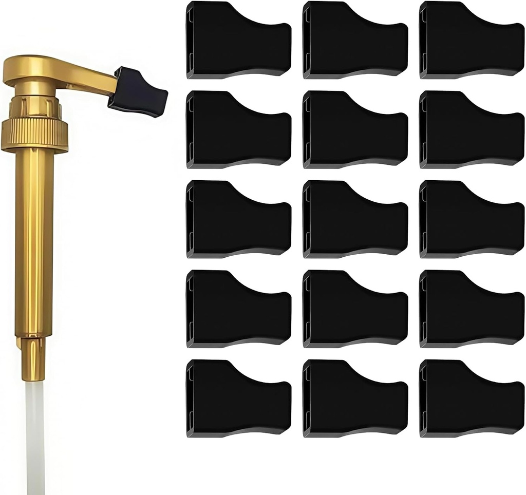 15 Pcs Coffee Syrup Pump Tip Covers Black Rubber Seal Caps for Coffee Syrup Bottles Fits Most Pump Tips, Keep Sugar Condiments Olive Clean Preserved for Barista, Café, Home Use