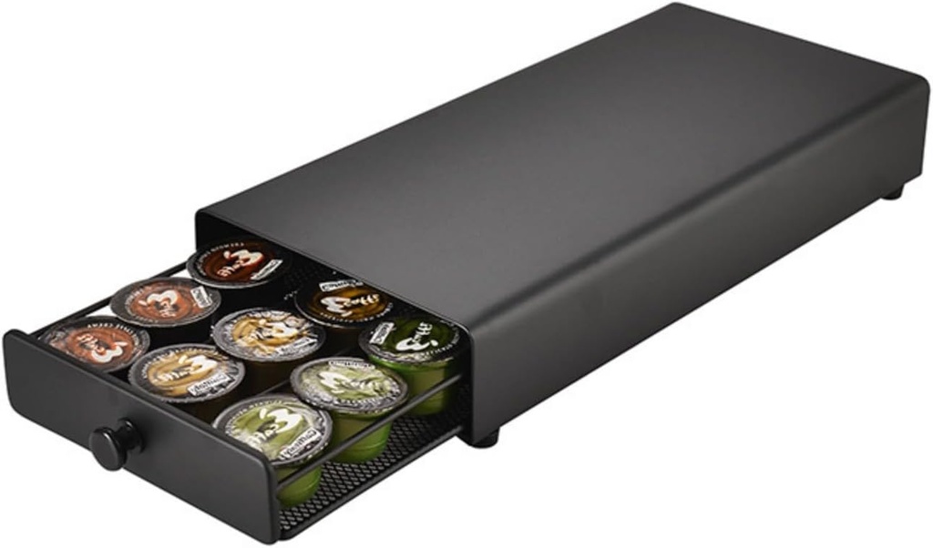 Coffee Pods Storage Drawer for 40 Capsulesed Iron Materials Stylish and Sturdy Designs for Home or Office Supplies Use
