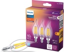 PHILIPS LED 60W BA11 E12 Chandelier Bulbs 3-Pack Ultra Definition Soft White (2700K) 500 Lumen (5W = 60W) Dimmable Flicker-Free LED Candelabra Bulbs