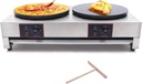 16" 110V Commercial Electric Crepe Maker Double Hotplate Pancake Machin, Electric Ice Cream Corn Waffle Maker