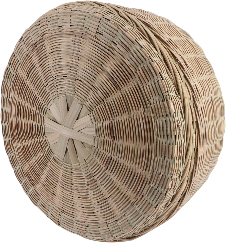 DECHOUS 1pc Bamboo Storage Basket Lid Fruit Basket Cake Holder Bread Box Tea Container Organizer for Kitchen Living Room