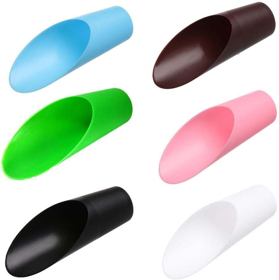 6PCS Garden Tool Gadget Bonsai Soil Scoops, 6.3in Long Plastic Garden Shovels, Colorful Small Soil Scoops, Plastic Spade Shovel Cup Succulent DIY Plant Helper