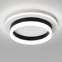 Round Modern LED Flush Mount Ceiling Lamp, 24W LED Light Fixture, Black Small Hallway Ceiling Light for Dining Room, Bedroom, Kitchen, Bathroom, Entryway Lighting (Cool White, 6000K)
