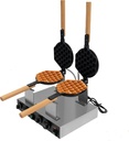 Commercial Waffle Maker, 2800W Double Head Waffle Machine Stainless Steel Chaffle Maker Professional Round Waffle Iron Maker with 122-572℉ Temperature Control for Restaurant Home Party