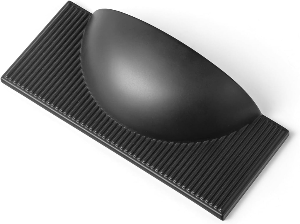 Goo-Ki Black Zinc Alloy Cabinet Drawer Pull - 2.5''(64mm) Hole Center Striped Decorations Cabinet Handle Hardware for Bedroom, Kitchen, 6 Pack