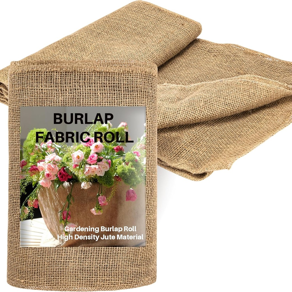 Burlap Fabric Roll - Garden Burlap Fabric Roll 40" X 13 Feet Natural Burlap Material Fabric Roll Trees Fabric Burlap Tree Wrap Outdoor Plant Jute Fabric Burlap Rolls for Crafts Gardening Decor