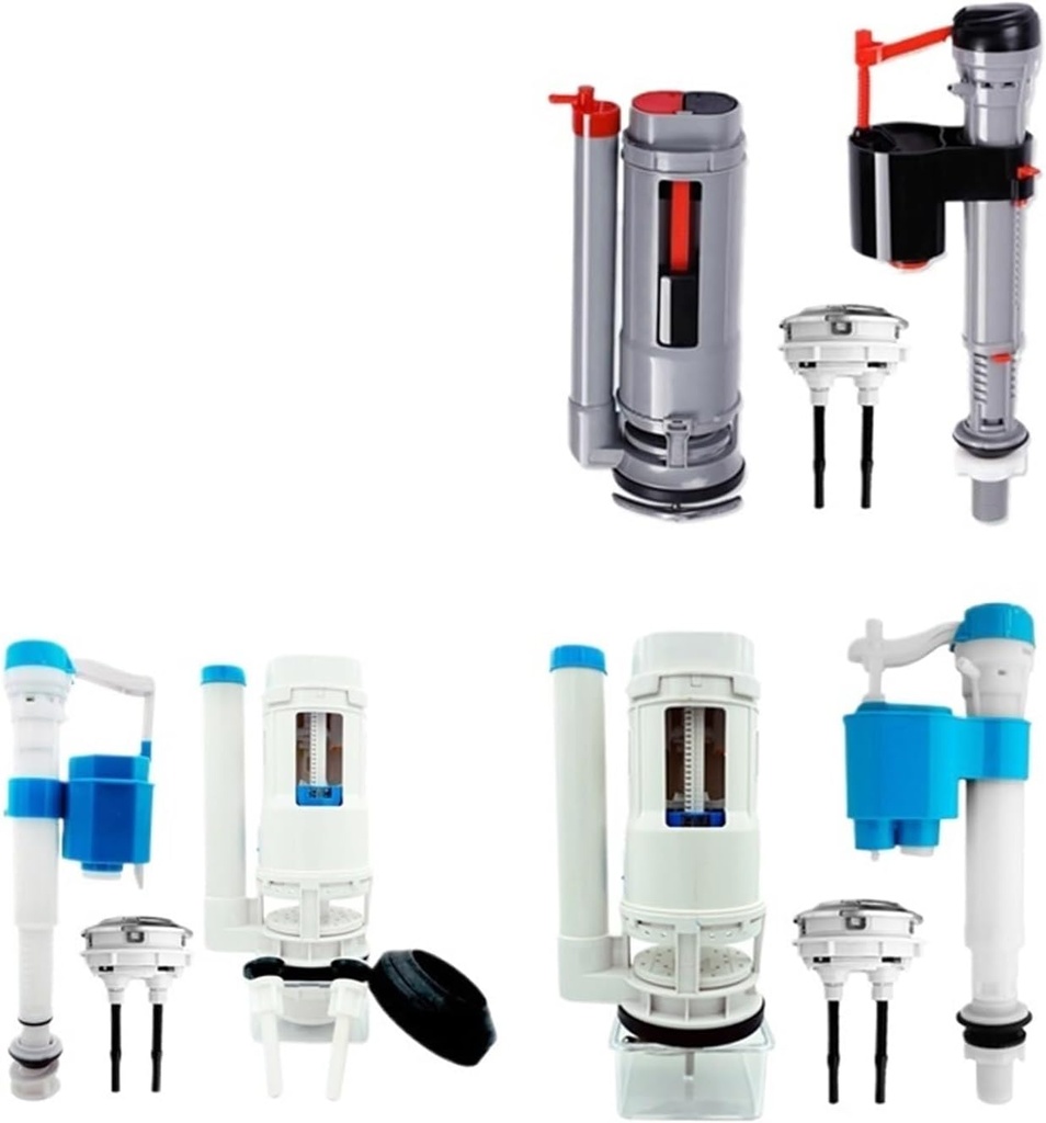toilet parts, Toilet fill valve,toilet flush button,1 Set Toilet Water Tank Repair Fittings Kit 18.5cm to 29cm Cistern Dual Flush Valve with Push Button Bathroom Accessories(29CM)(26CM)