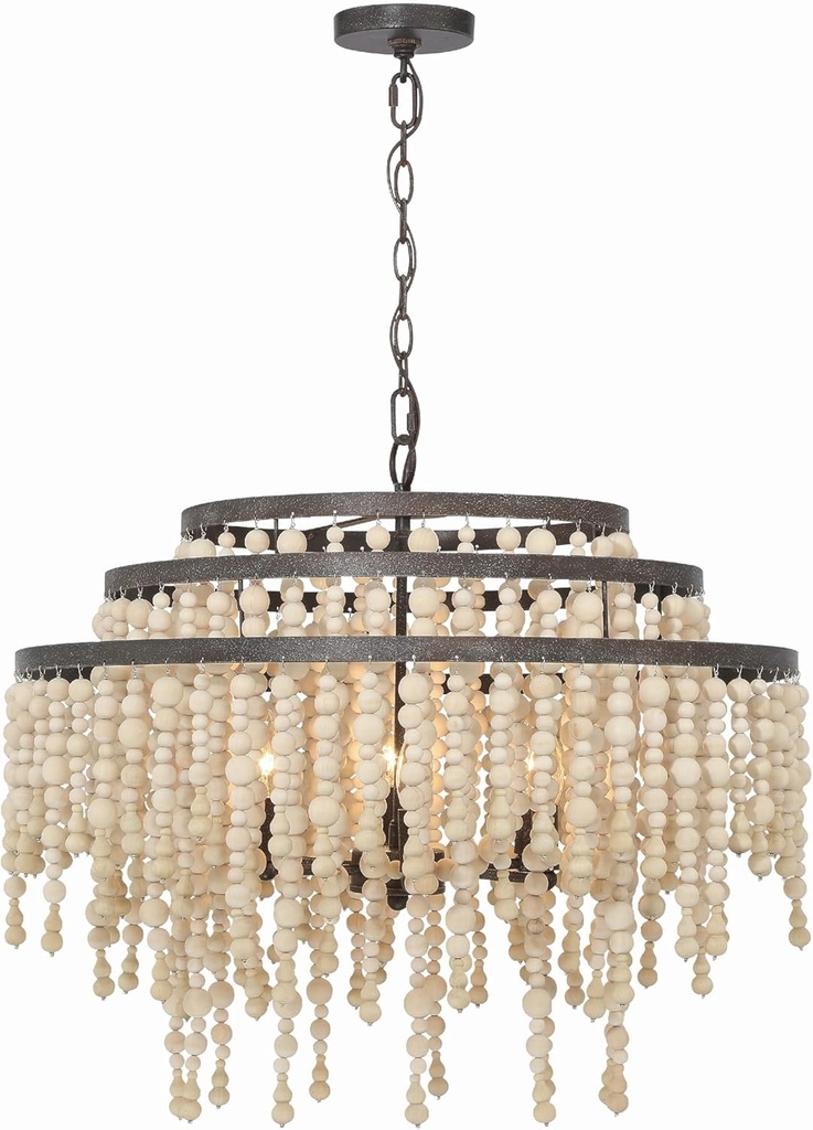 Crystorama Poppy 6 Light Forged Bronze Chandelier