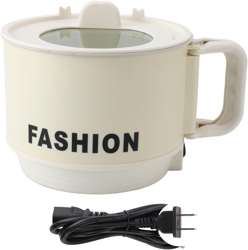 Electric Hot Pot, 450W 1.8L Foldable Handle Even Heating Versatile Portable Electric Rapid Noodles Cooker for Home Dormitory Office