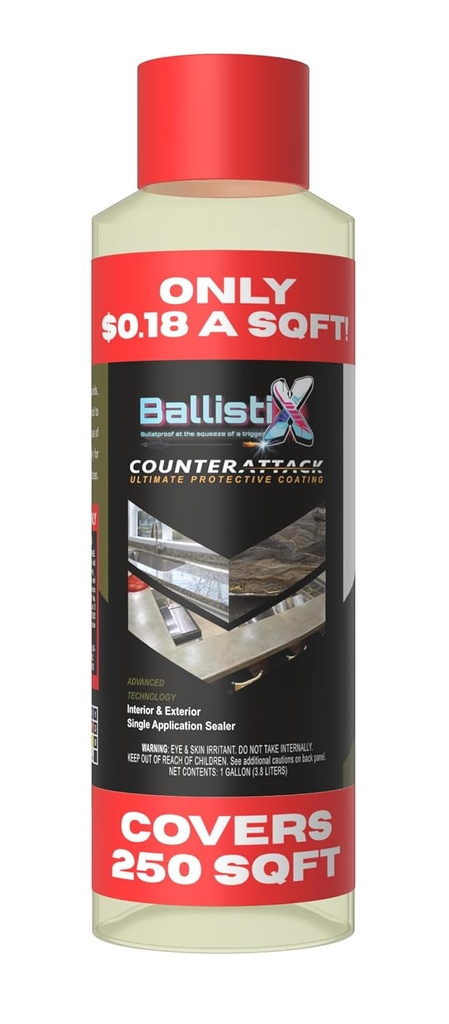 BallistiX Counterattack Sealer – 1 Quart | Spray-Applied Anti-Corrosive Coating for Concrete, Masonry, Metals & More | Industrial-Grade Protection for Indoor & Outdoor Surfaces