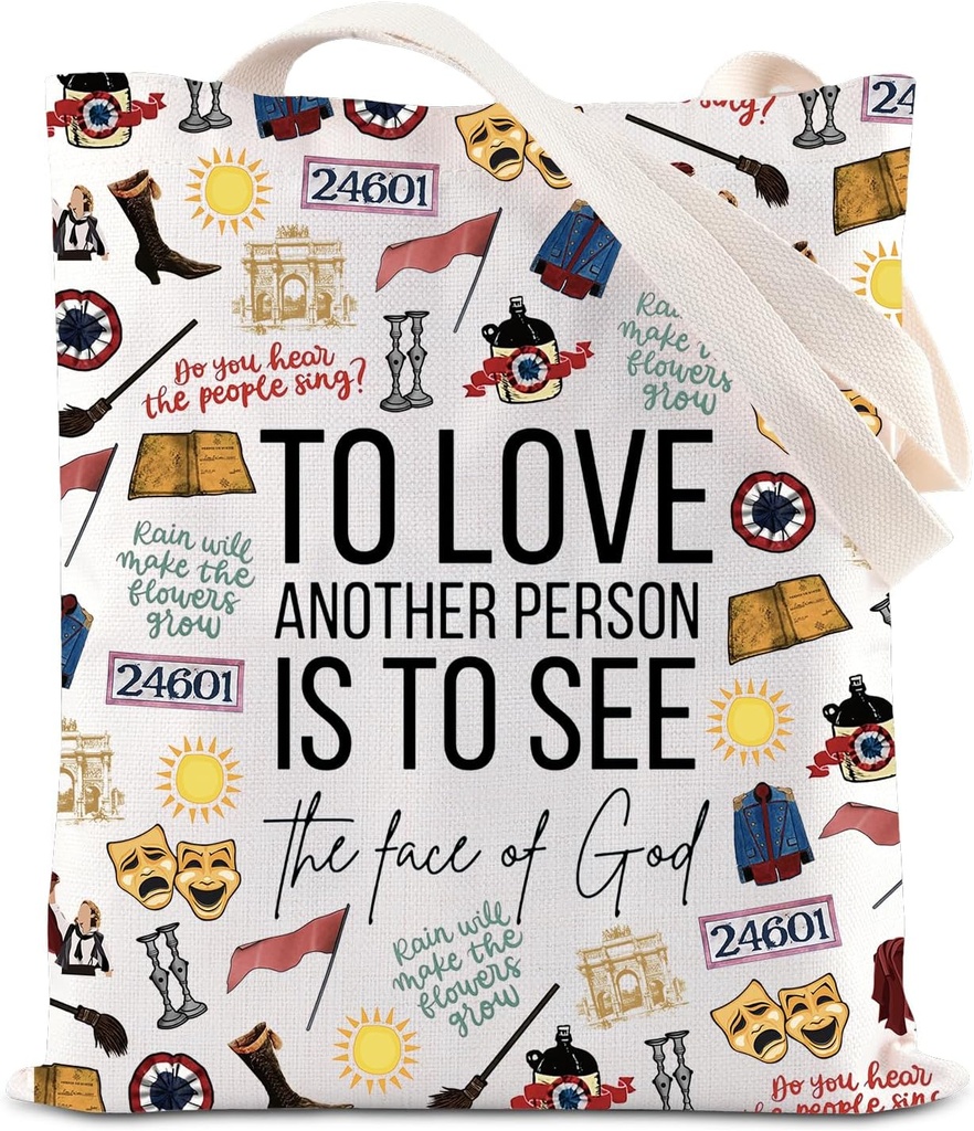 FOTAP Musical Movie Quote Tote Bag Musical Theater Fans Gift Merch One Day More Musical Quote Theater Merch