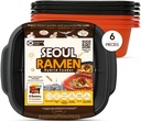 Seoul Ramen Hybrid Cooker | Microwave Ramen in 6 Minutes | Perfect for Korea Ramen, Small Kitchen, or Office | Dishwasher-Safe, Microwaveable, BPA-Free (6 Pack) (Mix)