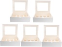 5pcs Box Cavity Cupcake Box with Window Portable Muffin Carrier for Parties and Gatherings Design Easy to Store and Color