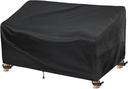 Outdoor Couch Cover - Waterproof Outdoor Sofa Cover (60W x 35D x 35H inches, Black) 2-3 Seater Patio Furniture Covers for Outdoor Furniture Weatherproof and Non Fading