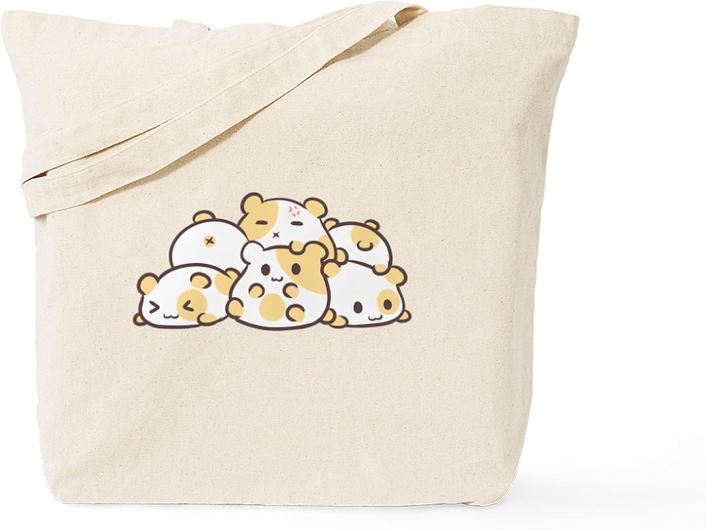 CafePress Kawaii Hamster Pile Tote Bag Natural Canvas Tote Bag, Reusable Shopping Bag