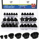 Glarks 51pcs 6 Sizes Hollow Silicone Hole Plug Set, Black High Temp Silicone Plug, T Shaped Stopper Hole Plug, Round Hole Flexible Stopper for Wire Cable, Hole Plugs, Automotive, Water Pipe