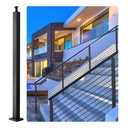 VEVOR Cable Rail Post, 42 x 1.97 x 1.97, Level Deck Stair Post, Cable Handrail Post Stainless Steel Brushed Finishing Deck Railing DIY Picket Without Hole Stair Railing Kit with Mount Bracket Black