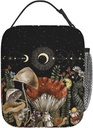 Vintage Mushroom Cute Forest Magic Leaf Forest Insulated Lunch Bag Portable Reusable Zipper Lunch Box For Men Women Work Picnic Travel Camping