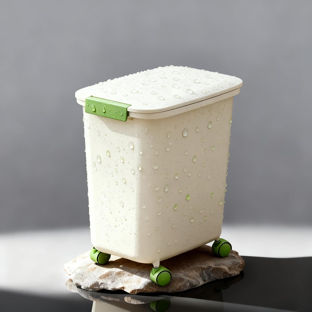 50 Lbs Rice Container -with Measuring Cup Flour Storage Container Bin Food Grain Cereal Container Bins Household for Kitchen Pantry Pet Food Organization (White)