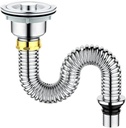 1 1/2 p trap, 201 stainless under sink plumbing kit, odor proofunder sink pipe replacement kit, suitable for bathrooms/kitchens (style-23in)