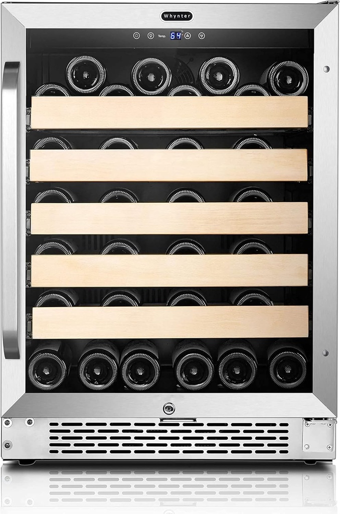 Whynter BWR-541STS 24" Built-in 54 Bottle Wine Refrigerator Cooler, Stainless Steel, One Size, Silver