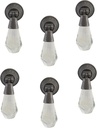 Perilla Home Set of 6 Knobs Glass Iris Knob Modern Decorative Glass Knobs for Home Decor, Kitchen, Cabinet, Hardware, Cupboard, Door, Dresser, Wardrobe and Drawer Pulls Clear