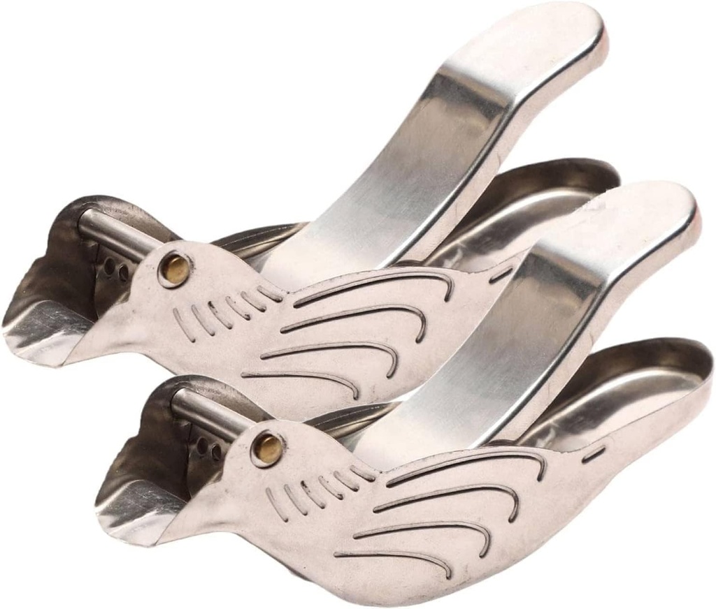 2 Pcs Silver Bird Shape Lemon Juicer Stainless Steel Manual and Lime Squeezer Slice Squeezer, Stainless Steel Fruit Portable Lemon Citrus Bird Juicer Kitchen, Manual Juicers