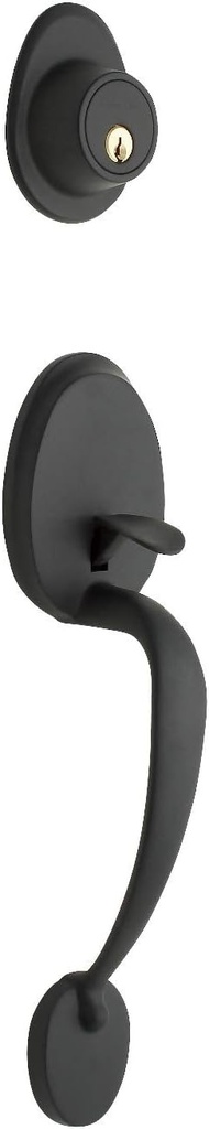 Single Cylinder Entrance Handleset Finish: Black