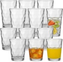 Drinking Glasses Set of 12. Mixed Glassware Set, Everyday Glasses for Cocktail, Beer, Juice Water, 6-13 Oz Rocks Glasses 6-17 oz Tall Kitchen Glass Cups