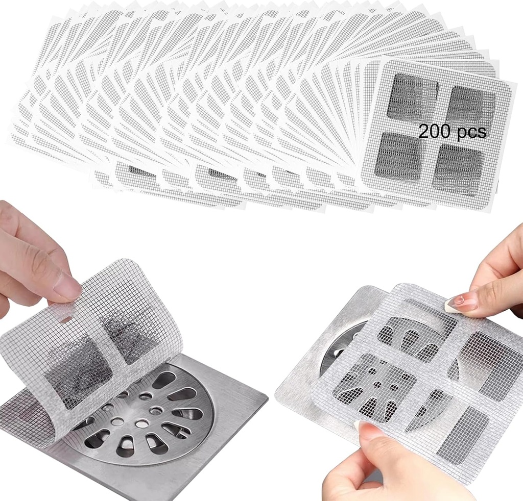 Disposable Sewer Hair Trap, 200 PCS Floor Sewage Sticker, Disposable Shower Drain Hair Grabber Sewage Net Sticker, Sewage Filter, Bathroom, Laundry, Bath, Sink, Kitchen
