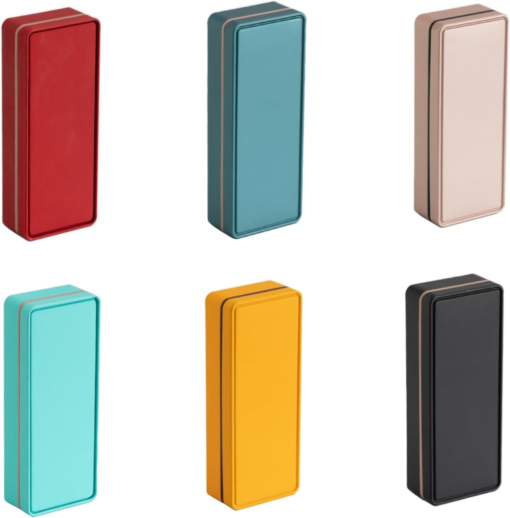 HAN SHENG 6 Pack Tea Storage Tins, Rectangular Coffee Beans Canisters - Airtight Food Storage Containers for Tea, Coffee, Candy, Chocolate, Spices (Multicolor)