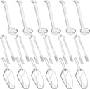 Shappy 18 Pcs Plastic Ice Tongs, Ice Scoops and Acrylic Soup Ladles Mini Clear Kitchen Tongs Utility Shovel Buffet Kitchen Scoop Long Handle Ladle for Dessert Buffet Snack Coffee Tea