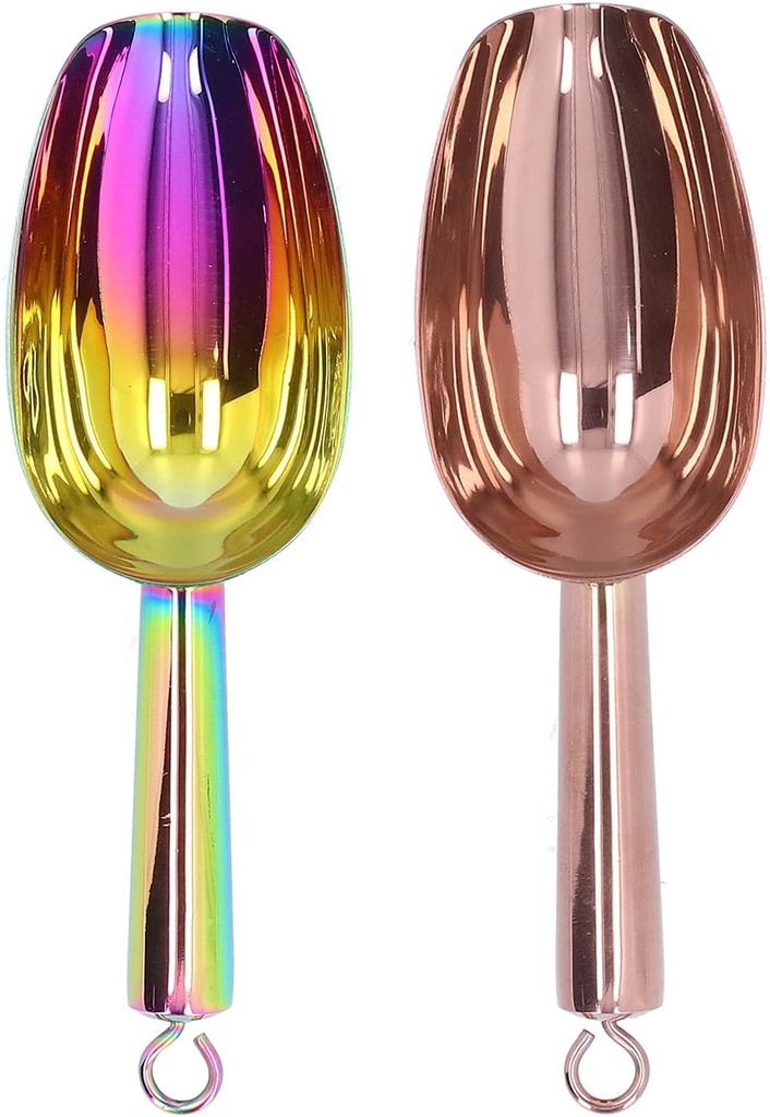 8in Stainless Steel Ice Scoop, Metal Ice Scooper For Ice Make Candy Kitchen Bar Party Wedding(8in-Colorful)