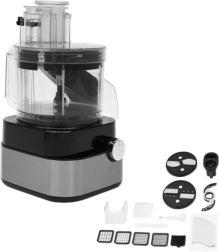 600W Commercial Food Processor, Electric Vegetable Dicer Chopper 5 in 1 Professional Veggie Shredder Grater Multifunctional Meat Grinder Blender With 5 Kinds Of Mold