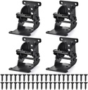 4 Pack Folding Brackets, Self-Locking Hinges with Screws & Non-Slip Pads, 500LB Capacity Adjustable Support for Table/Bed/Desk Legs, Quick-Install Heavy-Duty Extension Support Bracket