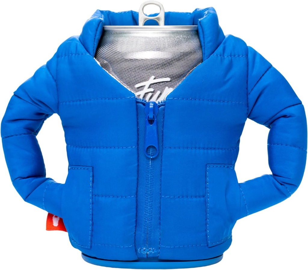 Puffin - The Puffy Jacket - Insulated 12 oz Can Cooler I Beer Bottle & Soda Can Insulator, Keep Drinks and Beverages Cold - Varsity Blue